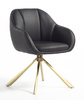HR2055 CSILLAGLÁB Fekete Modern Műbőr Szék Aany lábbal