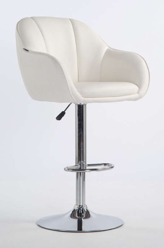 HR2055W Fehér Modern Műbőr Szék Krómozott lábbal