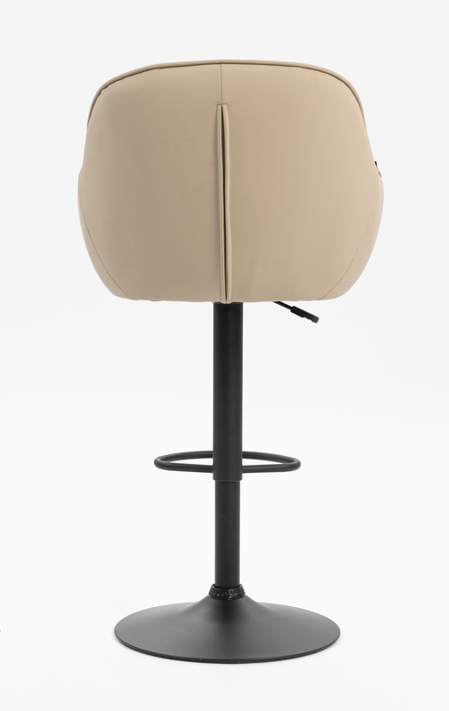 HR2055W Krémszínű Modern Műbőr Szék Fekete lábbal