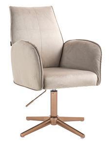 HR280CROSS Latte Modern Velúr Szék Arany lábbal