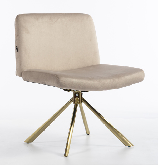 HR150 CSILLAGLÁB Latte Modern Velúr Szék Arany lábbal