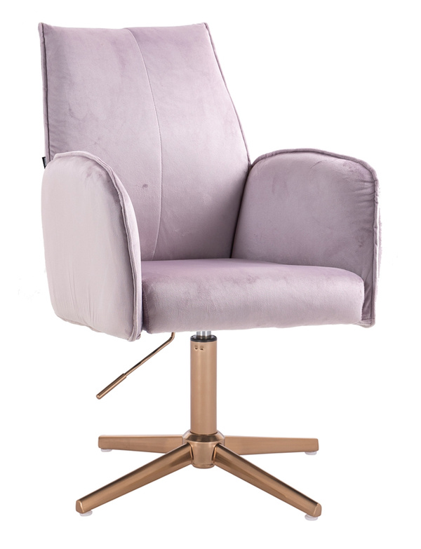 HR280CROSS Halványlila Modern Velúr Szék Arany lábbal