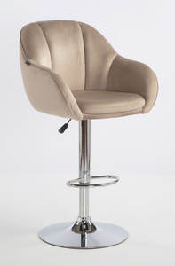 HR2055W Latte Modern Velúr Szék Krómozott lábbal