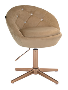 HR948CROSS Latte Modern Velúr Szék Arany lábbal