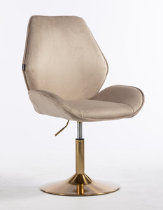 HR350N Latte modern velúr szék arany lábbal