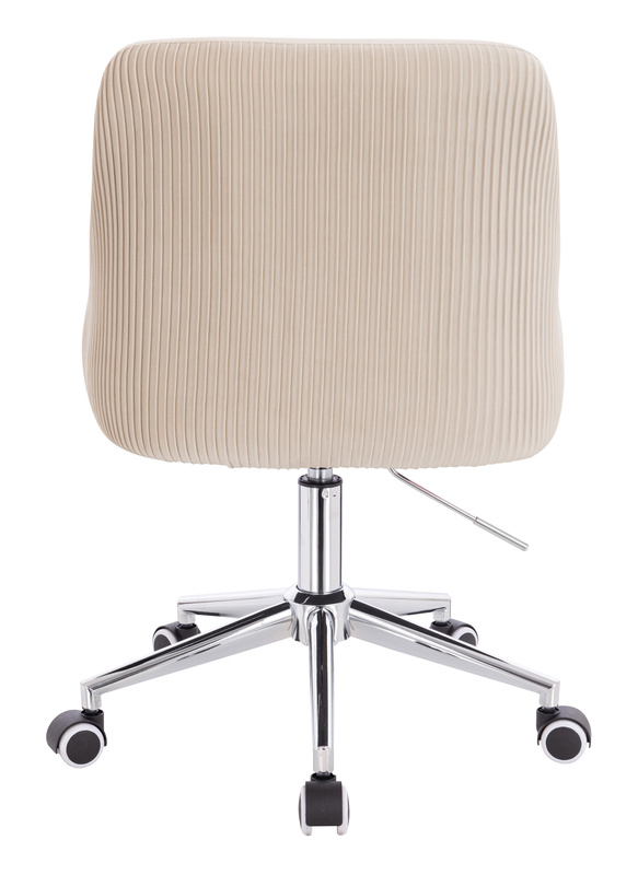 HR920K Krémszínű Modern Velúr Szék Krómozott lábbal