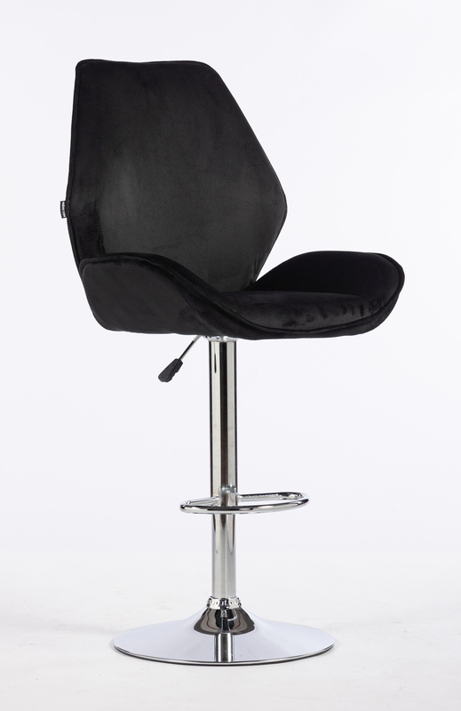 HR350W Fekete modern velúr szék krómozott lábbal