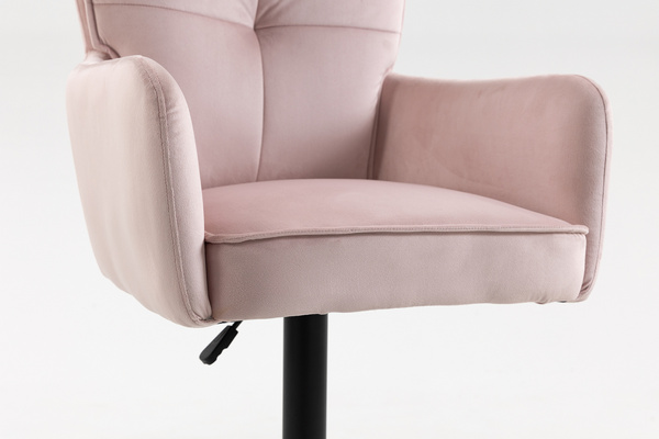 HR250W Púder Rózsaszín modern velúr szék fekete lábbal