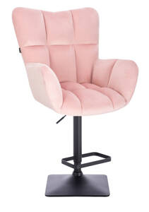 HR650KW Rózsaszín modern velúr szék fekete lábbal