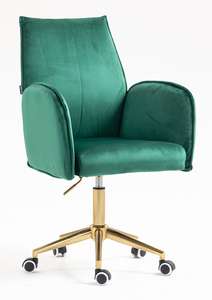 HR280K Sötétzöld Modern Velúr Szék Arany lábbal