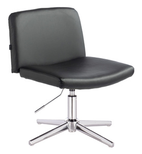 HR150CROSS Fekete Modern Műbőr Szék Krómozott lábbal