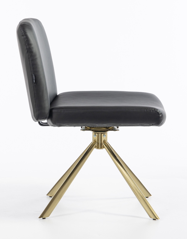HR150 CSILLAGLÁB Fekete Modern Műbőr Szék Arany lábbal