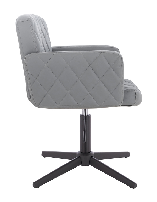 HR802CROSS Szürke Modern Műbőr Szék Fekete lábbal