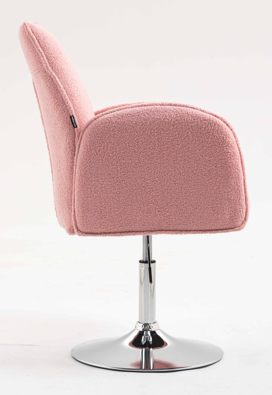 HR280N Púder Rózsaszín modern boucle szék krómozott lábbal