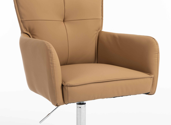 HR250CROSS Karamell Színű Prémium Soft Műbőr Szék Krómozott Lábbal