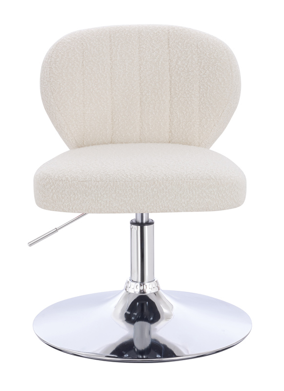 HR193N Krémszínű modern boucle  szék krómozott lábbal