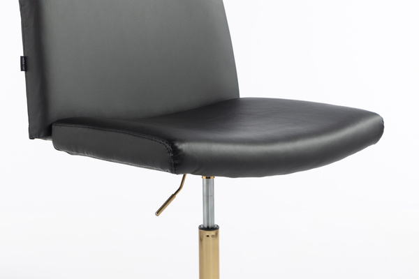HR150N Fekete Modern Műbőr Szék Arany lábbal