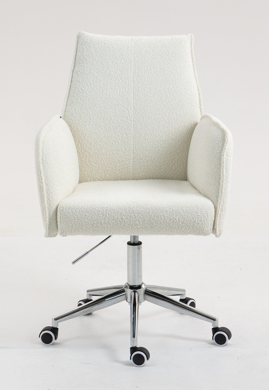 HR280K Krémszínű modern boucle szék krómozott lábbal