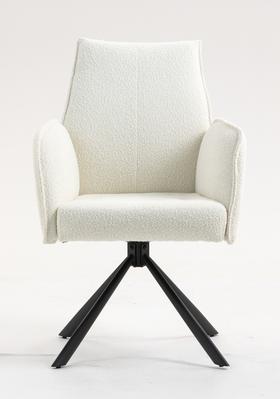 HR280 CSILLAGLÁB Krémszínű modern boucle szék fekete lábbal