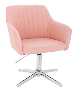 HC190CROSS Rózsaszín Modern Műbőr Szék Krómozott lábbal