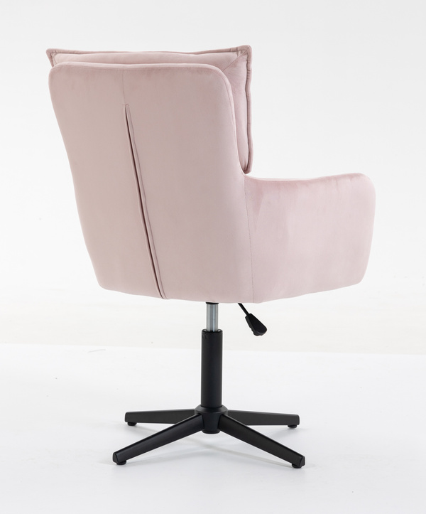HR250CROSS Púder Rózsaszín modern velúr szék fekete lábbal