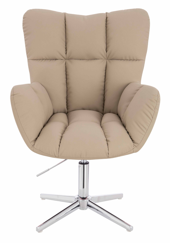 HR650CROSS Krémszínű Műbőr Premium Soft szék krómozott lábbal