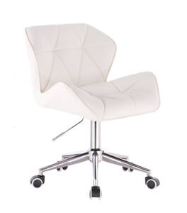 HC111K Fehér modern műbőr szék krómozott lábbal