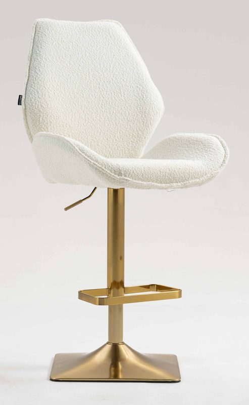 HR350KW Krémszínű boucle velúr szék arany lábbal