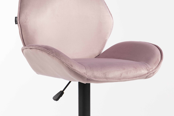 HR350KW Halványlila modern velúr szék fekete lábbal