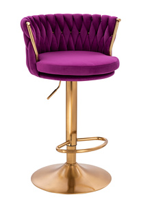 HR450W Fukszia Modern Velúr Szék Arany lábbal