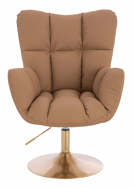HR650N Karamell Műbőr Premium Soft szék arany lábbal