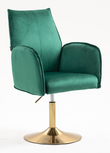 HR280N Sötétzöld Modern Velúr Szék Arany lábbal