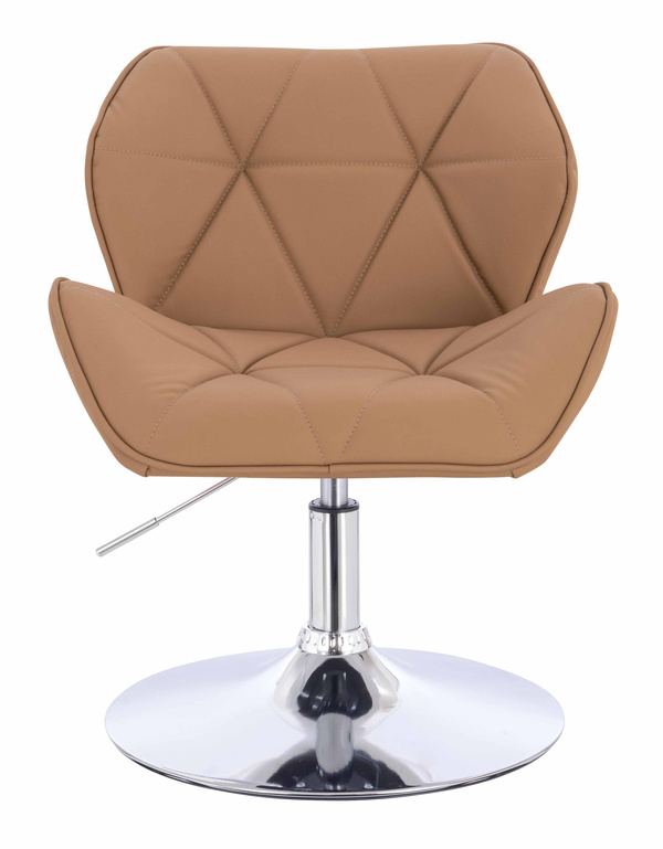 HR111N Karamell Műbőr Premium Soft szék krómozott lábbal