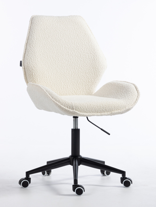 HR350K Krémszínű modern boucle szék fekete lábbal