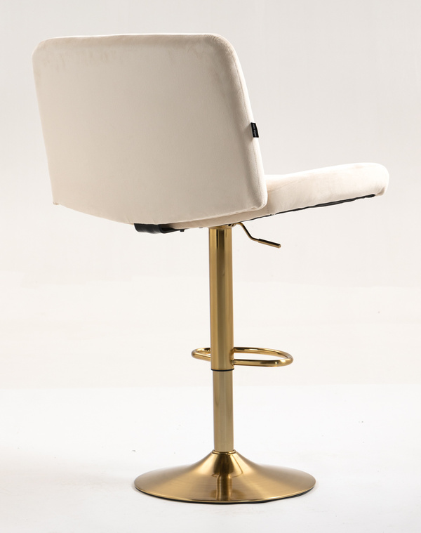 HR150W Krémszínű Modern Velúr Szék Arany lábbal