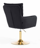 HR250N Fekete modern velúr szék arany lábbal