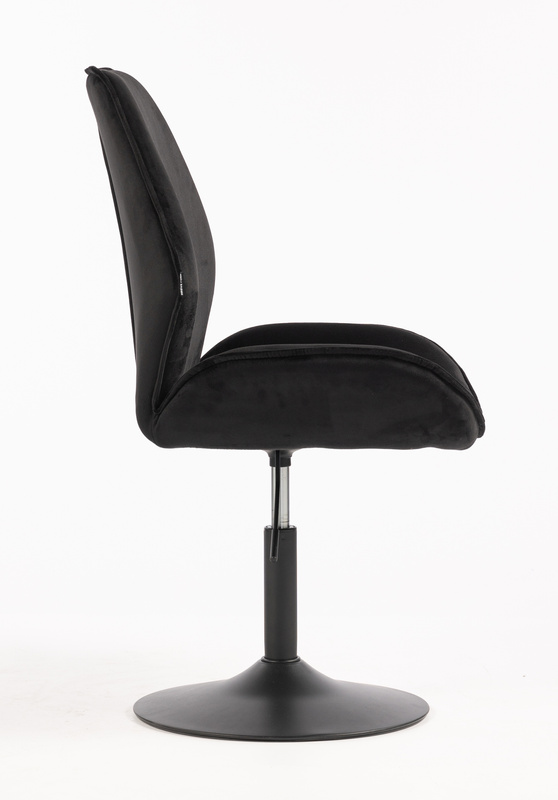 HR350N Fekete modern velúr szék fekete lábbal