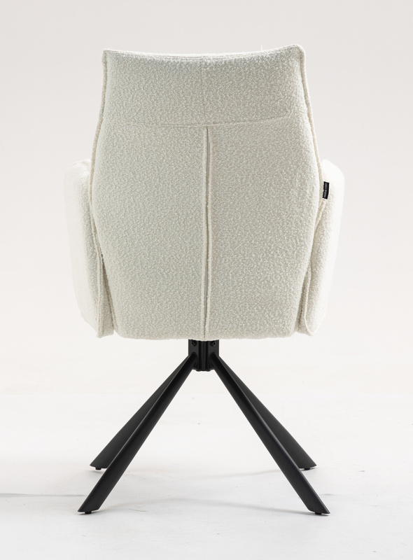 HR280 CSILLAGLÁB Krémszínű modern boucle szék fekete lábbal