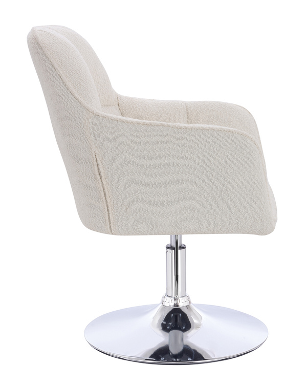 HR550N Krémszínű modern boucle szék krómozott lábbal