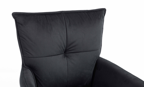 HR250W Fekete modern velúr szék krómozott lábbal