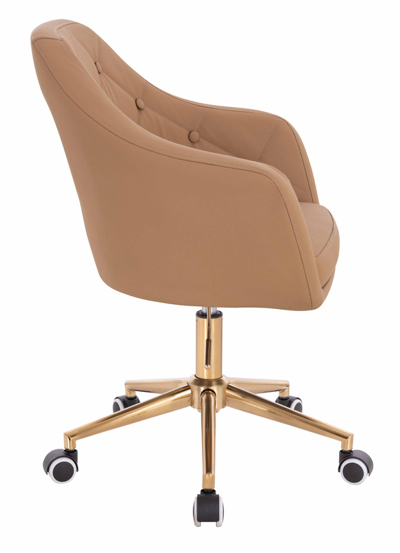 HR831K Karamell Műbőr Premium Soft szék Arany lábbal