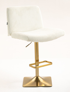 HR150KW Fehér Modern Kordbársony Szék Arany lábbal