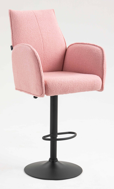 HR280W Púder Rózsaszín modern boucle szék fekete lábbal