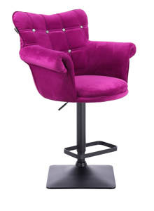 HR804KW Fukszia modern velúr szék fekete lábbal