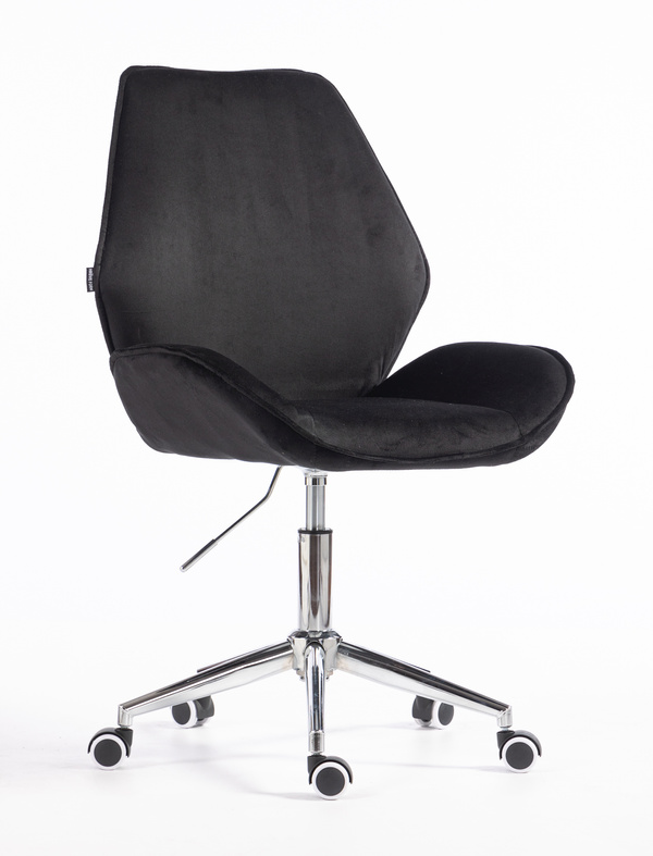 HR350K Fekete modern velúr szék krómozott lábbal