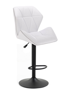 HC212W Fehér modern műbőr szék fekete lábbal