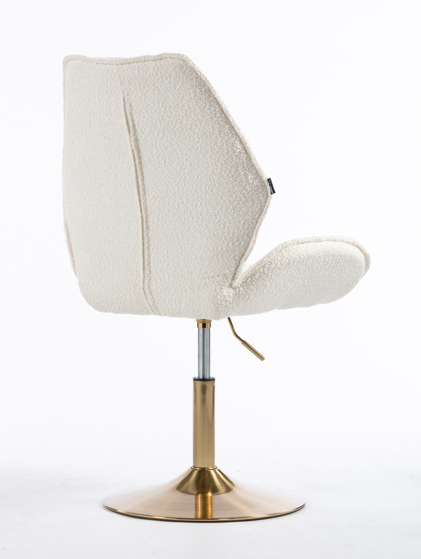 HR350N Krémszínű boucle velúr szék arany lábbal