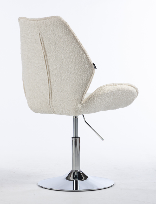 HR350N Krémszínű modern boucle szék krómozott lábbal