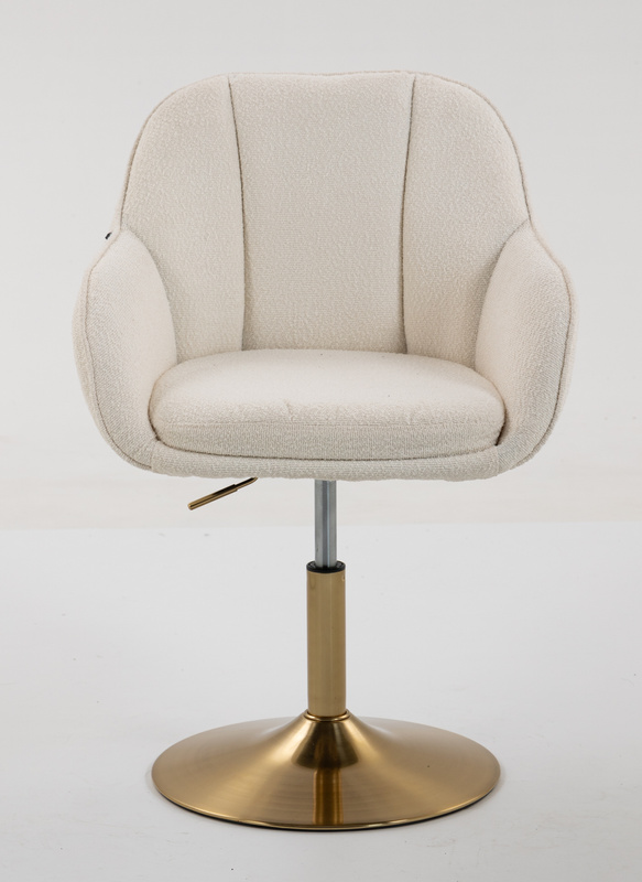 HR2055N Krémszínű Modern Boucle Szék Arany lábbal