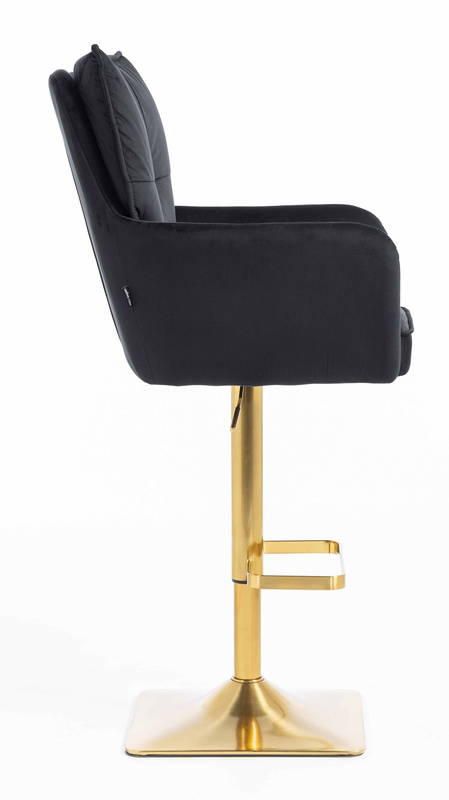 HR250KW Fekete modern velúr szék arany lábbal